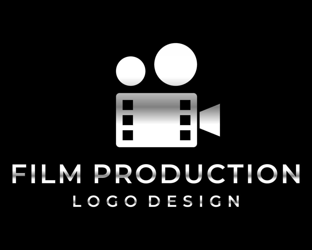 filma, bio, tittar på, video, inspelning logotyp design. vektor
