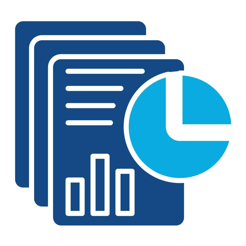 zweifarbiges Symbol für Analytics-Berichtsglyphe vektor