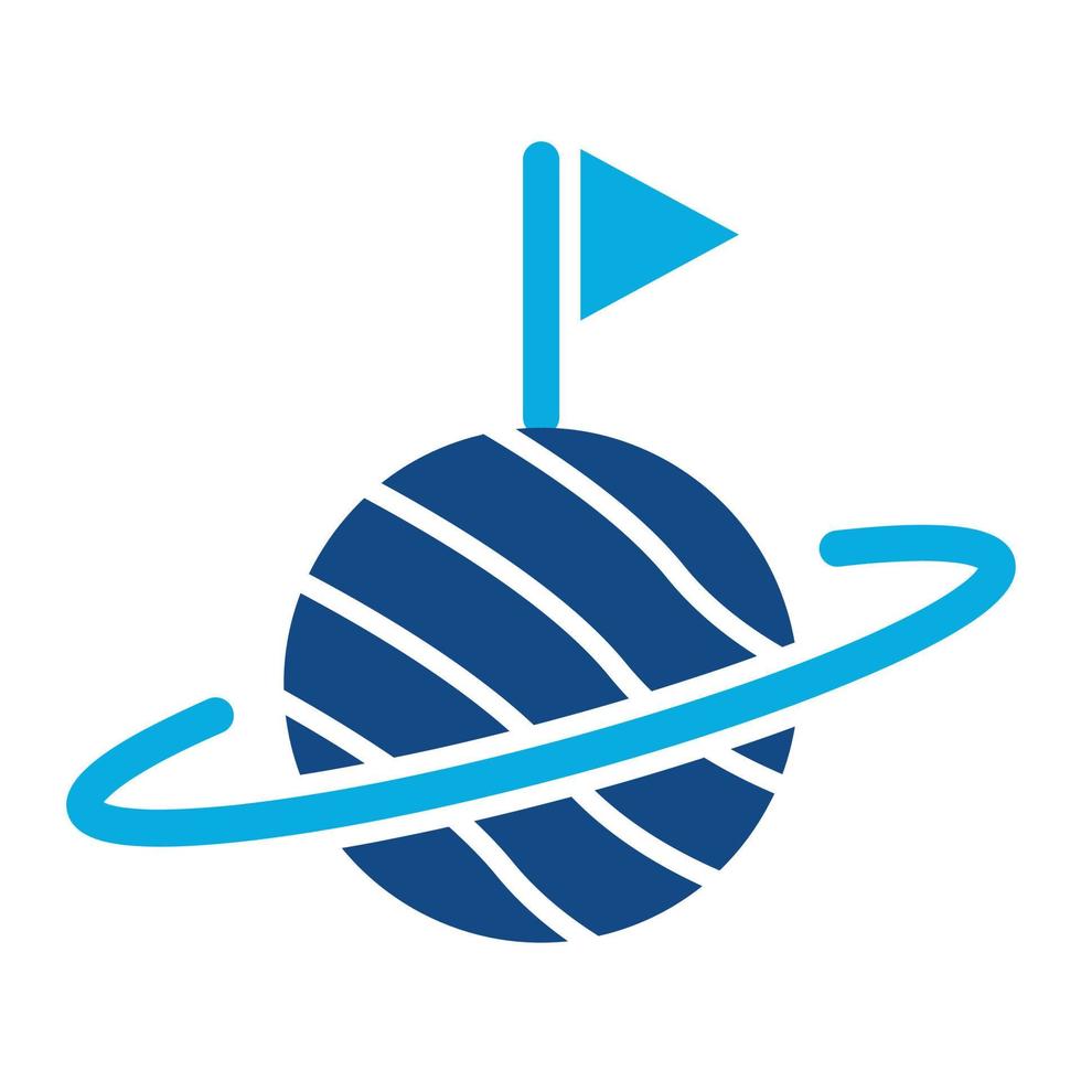 Weltraumkolonisationsglyphe zweifarbiges Symbol vektor