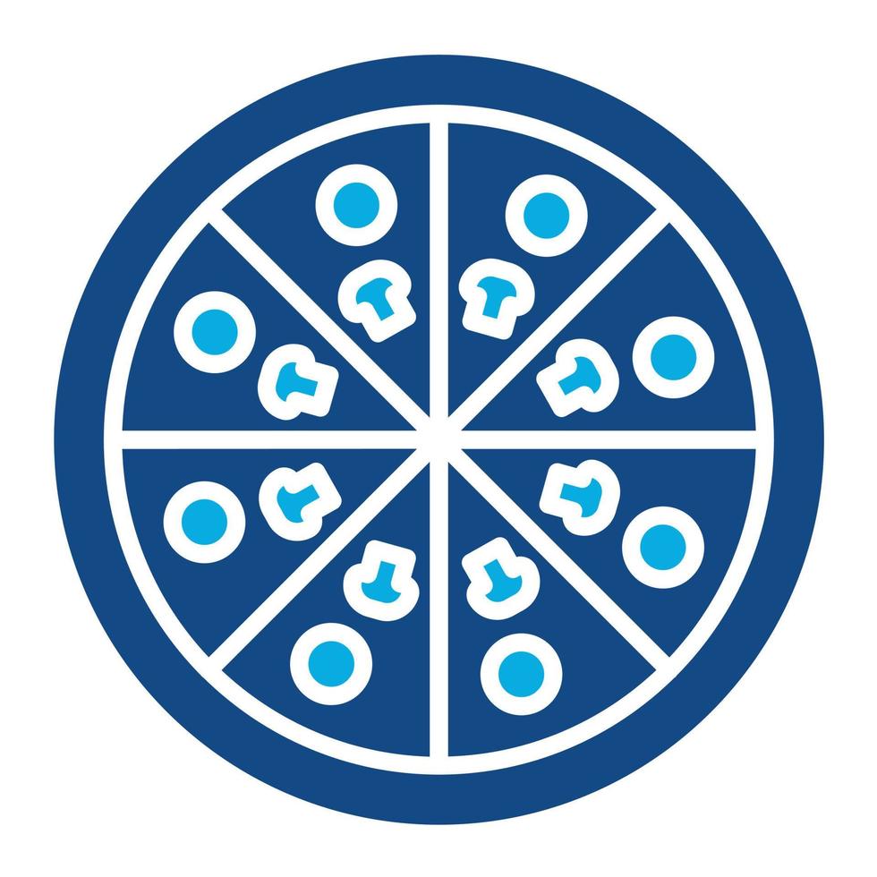 Pizza-Glyphe zweifarbiges Symbol vektor