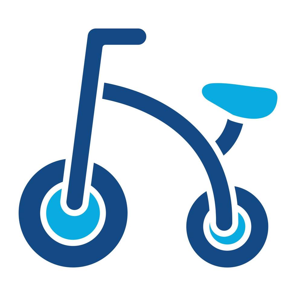 Fahrrad-Spielzeug-Glyphe zweifarbiges Symbol vektor