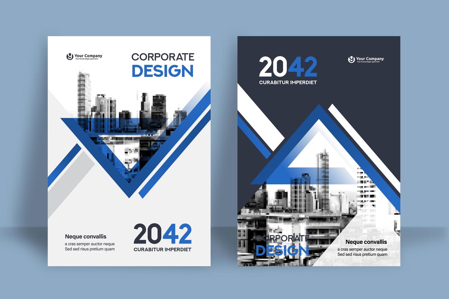 Stadt Hintergrund Business Book Cover Design-Vorlage vektor