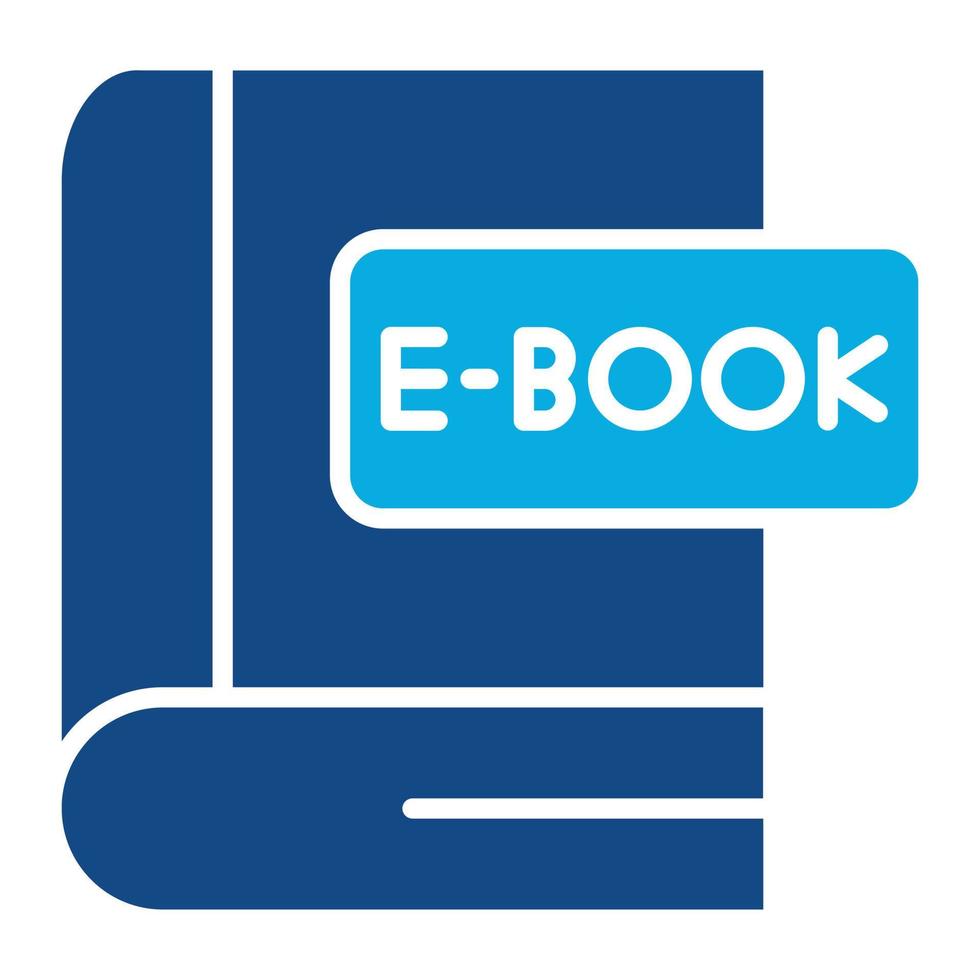 E-Book-Glyphe zweifarbiges Symbol vektor