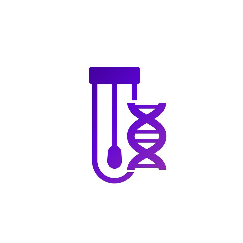 dna-abstrich-testsymbol auf weiß vektor