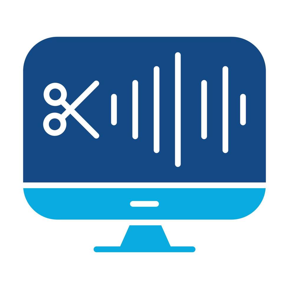 zweifarbiges Symbol für Audiobearbeitungsglyphe vektor