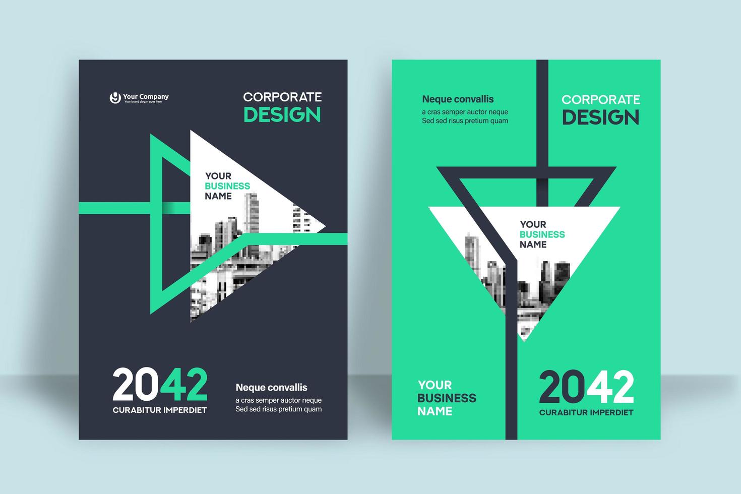 Stadt Hintergrund Business Book Cover Design-Vorlage vektor