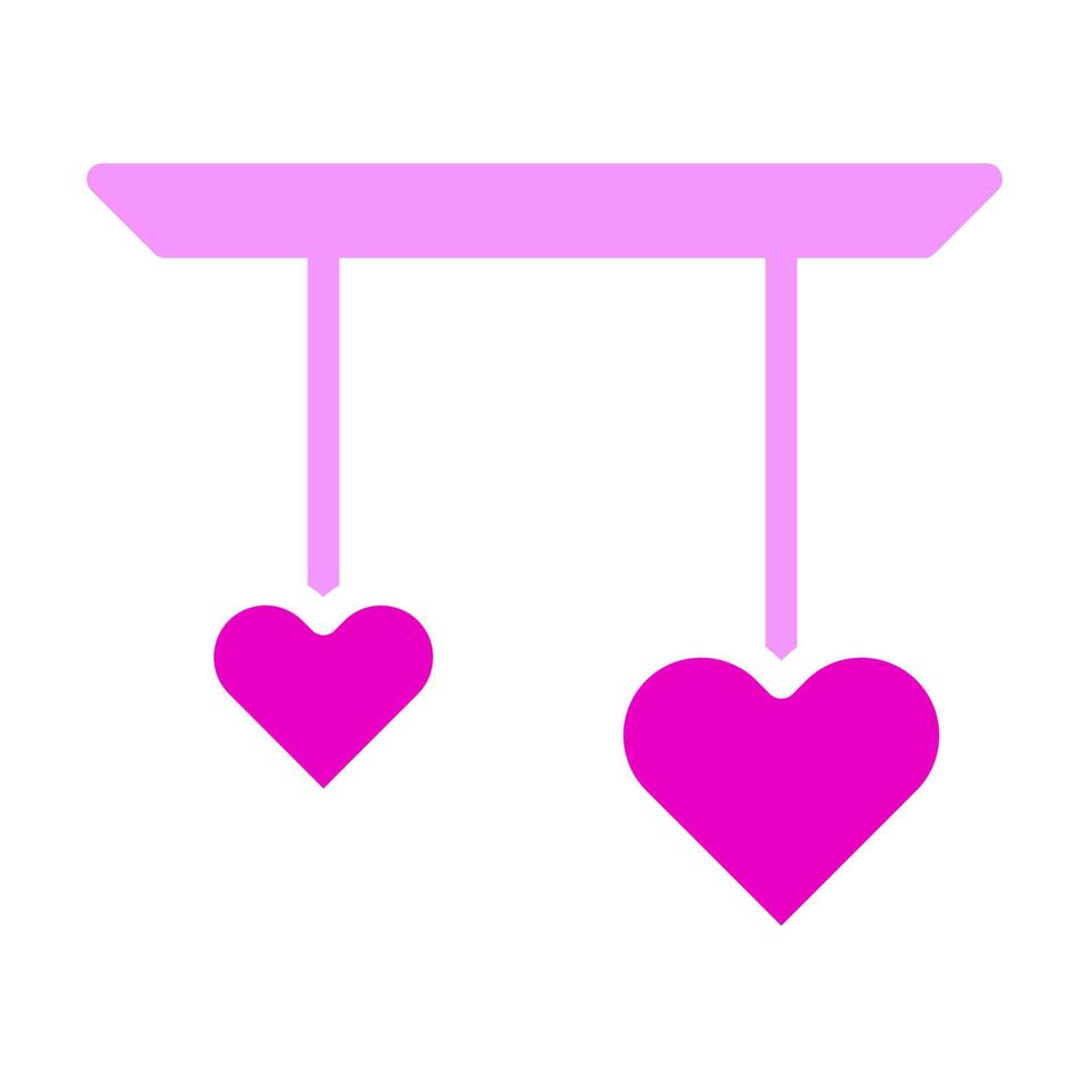 dekoration valentine ikon fast rosa stil illustration vektor och logotyp ikon perfekt.