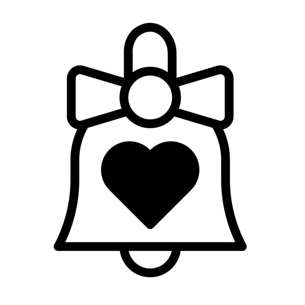 glocke zweifarbig schwarz valentine illustration vektor symbol perfekt.