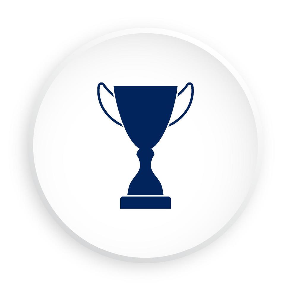 pris- ikon i neomorphism stil för mobil app. sporter kopp för deltagande i sporter tävlingar. tilldela till vinnare av turnering. vektor på vit bakgrund