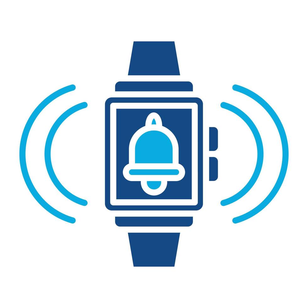 Smartwatch Alarm Glyphe zweifarbiges Symbol vektor