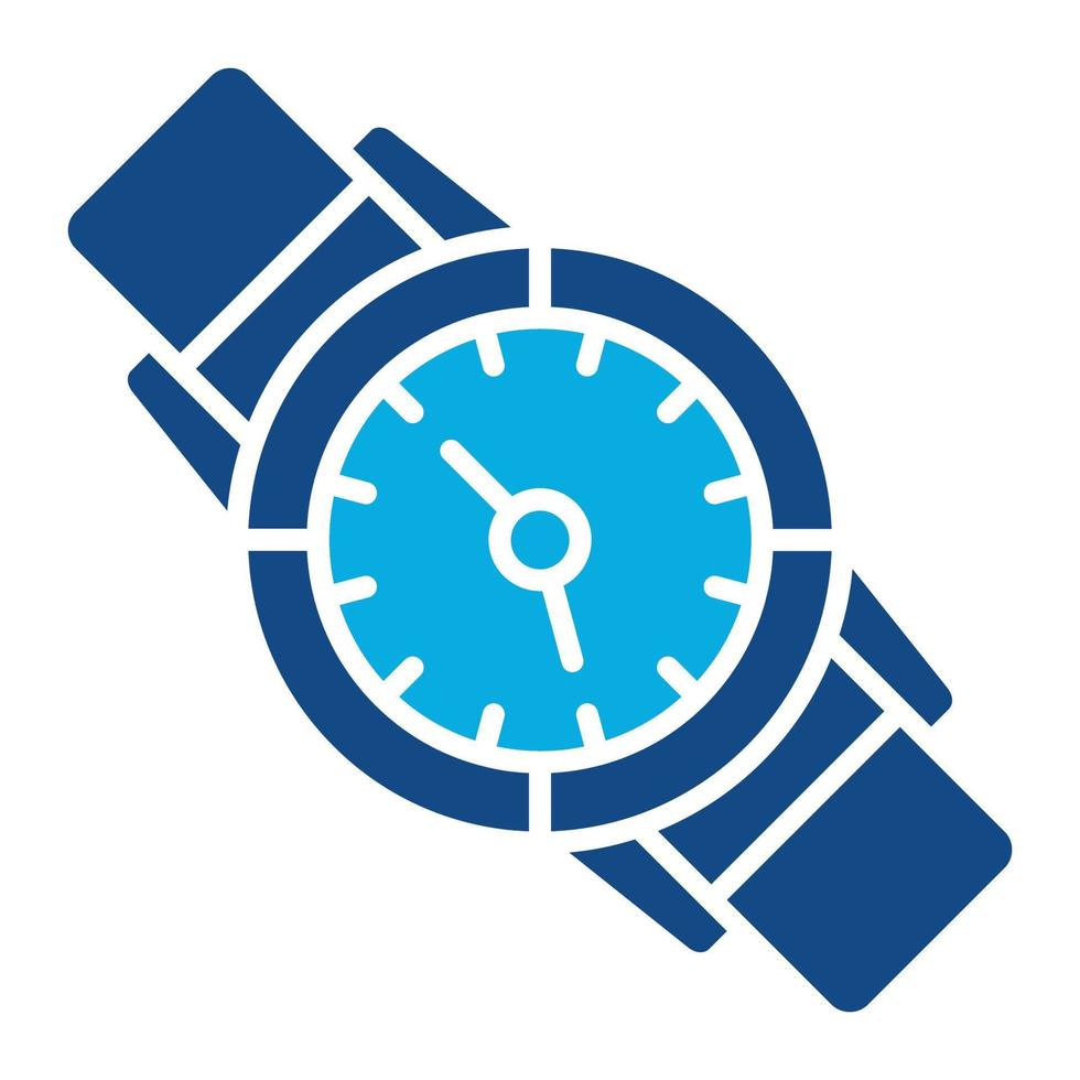 Armbanduhr-Glyphe zweifarbiges Symbol vektor