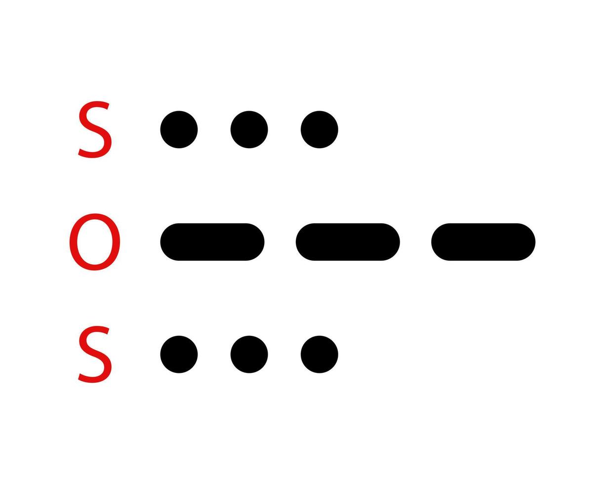 SOS Hilferuf Morsecode vektor
