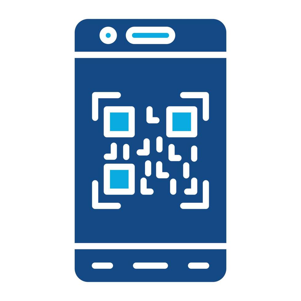 mobile qr-code-glyphe zweifarbiges symbol vektor