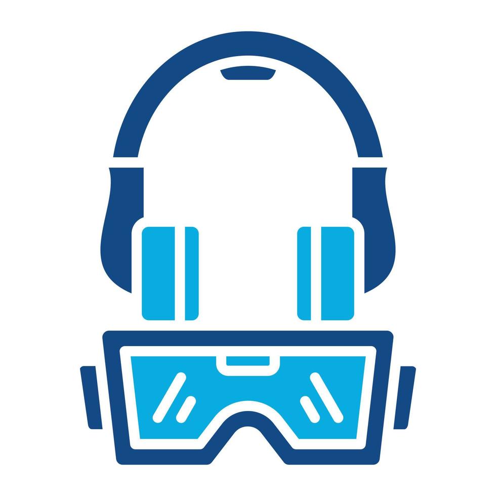 Headset-Glyphe zweifarbiges Symbol vektor