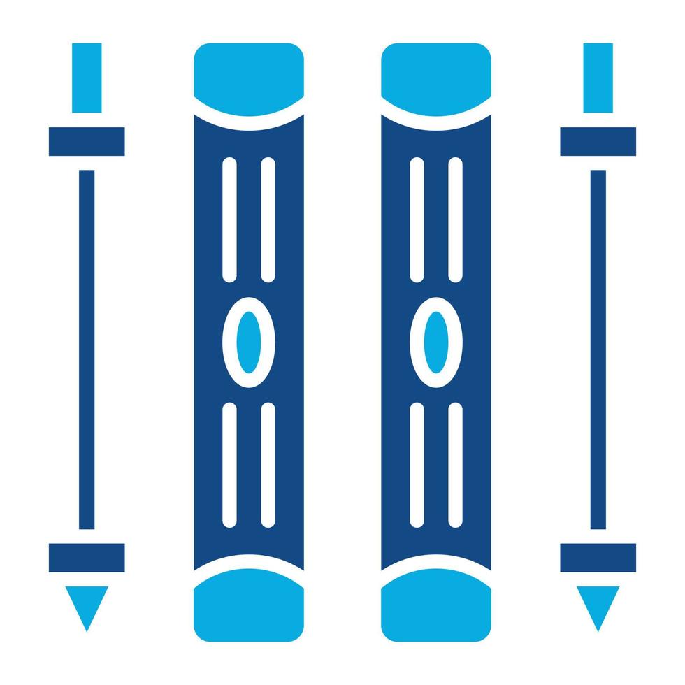 Ski-Glyphe zweifarbiges Symbol vektor