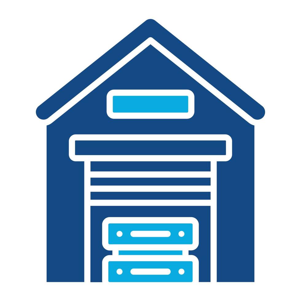 Data Warehouse-Glyphe zweifarbiges Symbol vektor