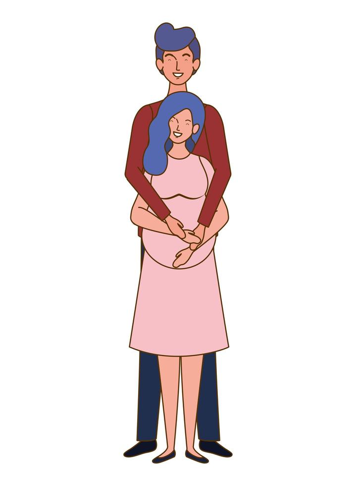 schwangere Frau mit Ehemann stehend vektor