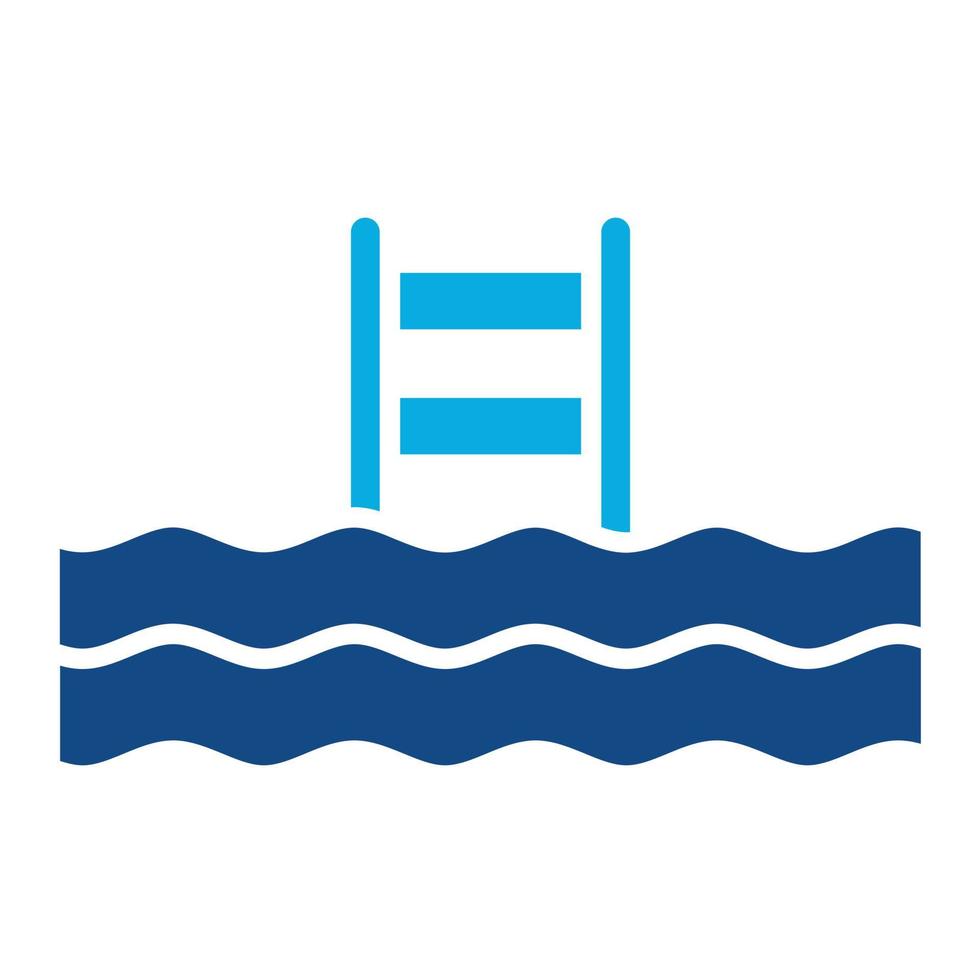 Schwimmbad-Glyphe zweifarbiges Symbol vektor