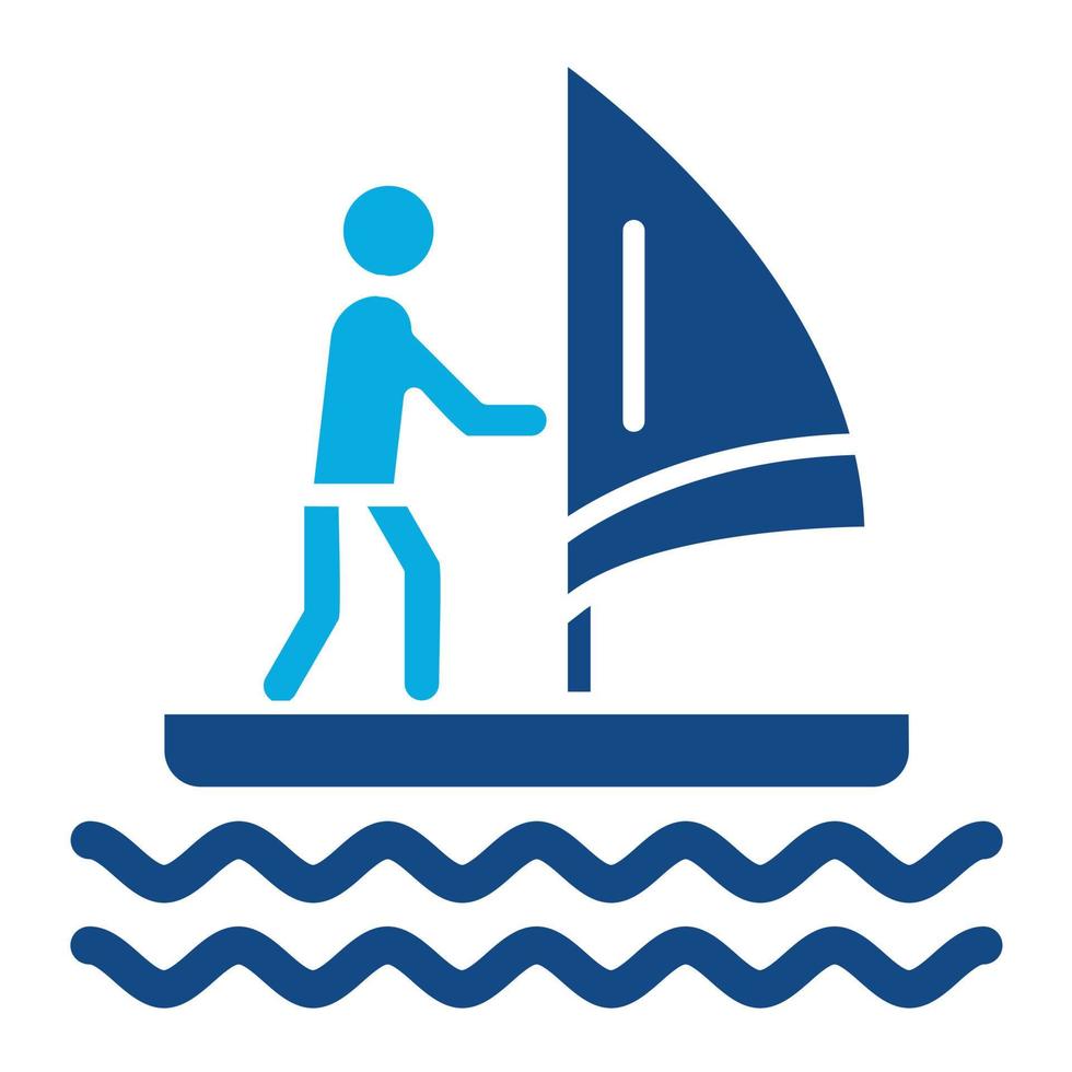 Windsurfen Glyphe zweifarbiges Symbol vektor