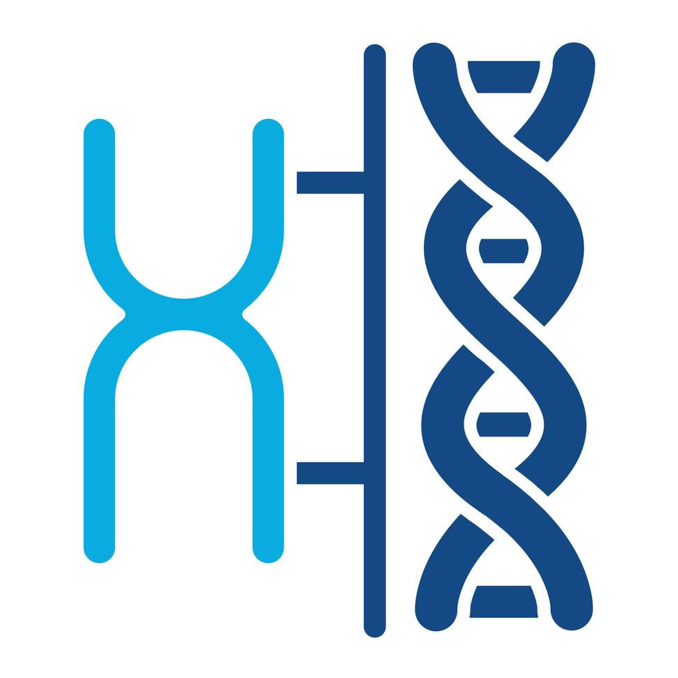 Chromosom-Glyphe zweifarbiges Symbol vektor