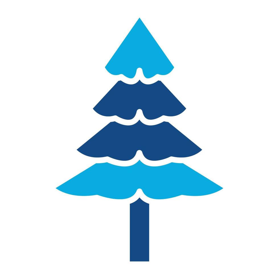 Pine Tree Glyphe zweifarbiges Symbol vektor