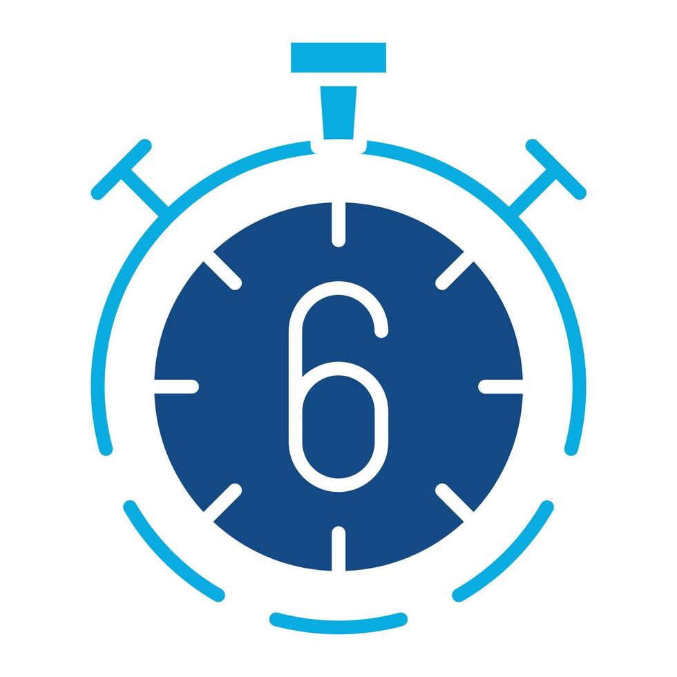 Countdown-Glyphe zweifarbiges Symbol vektor