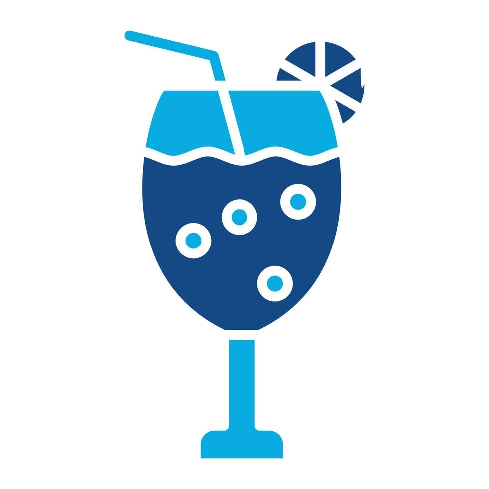 Cocktail-Glyphe zweifarbiges Symbol vektor