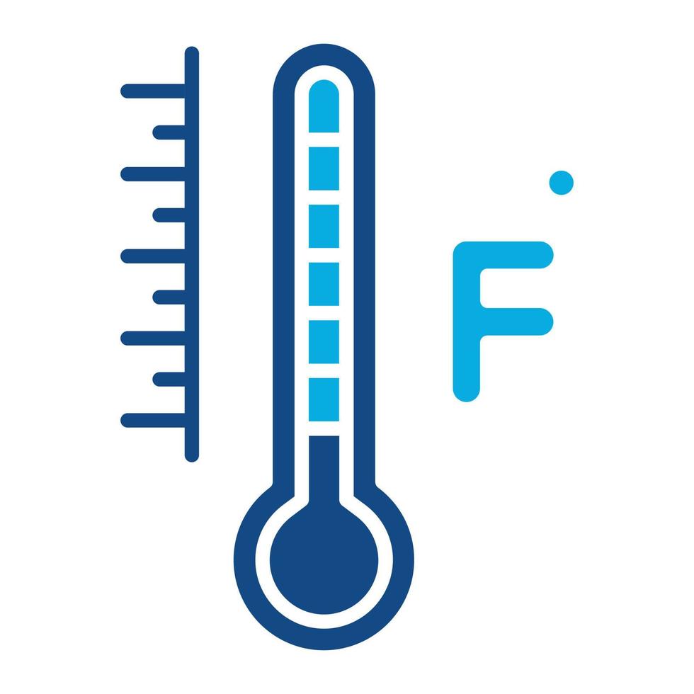 Fahrenheit glyf två Färg ikon vektor