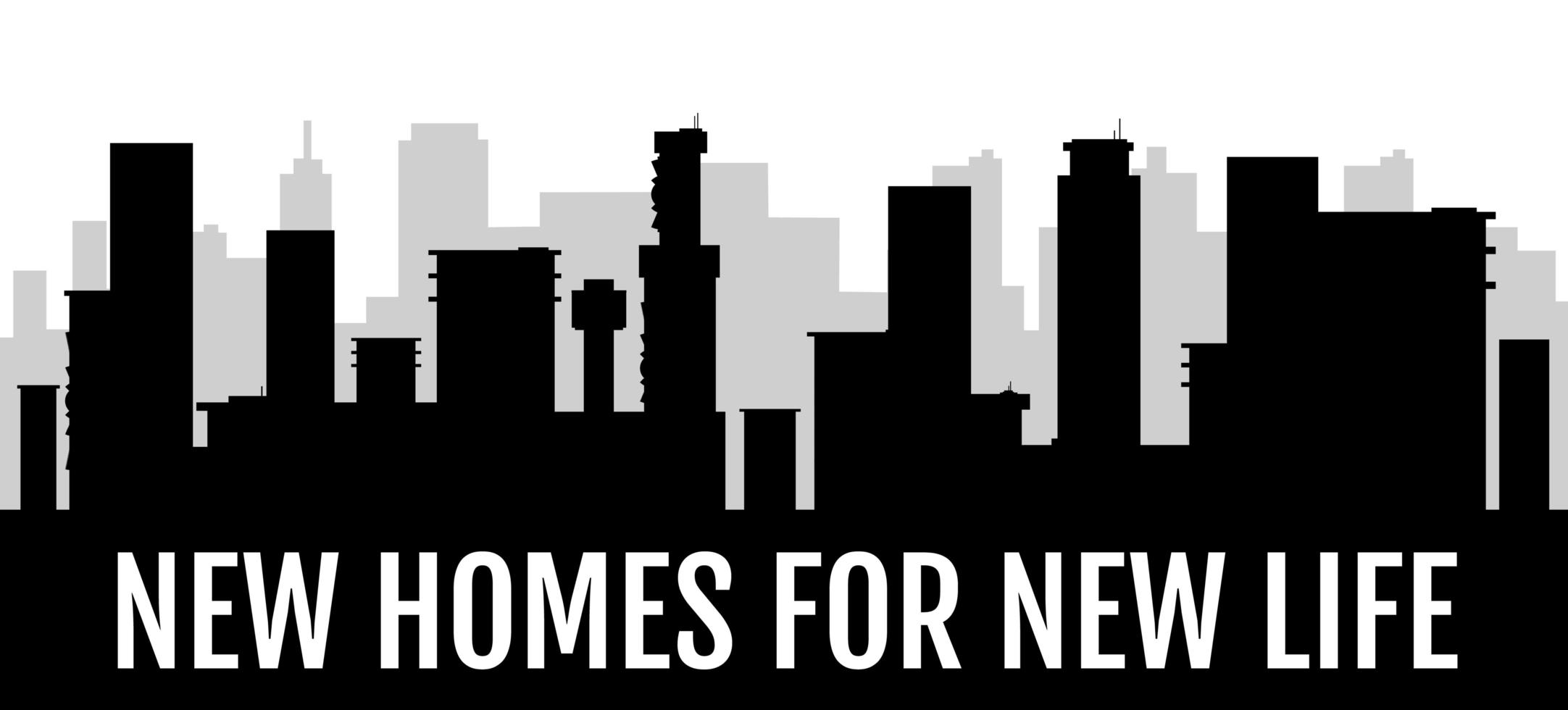 nya hem för nytt liv svart silhuett banner vektor