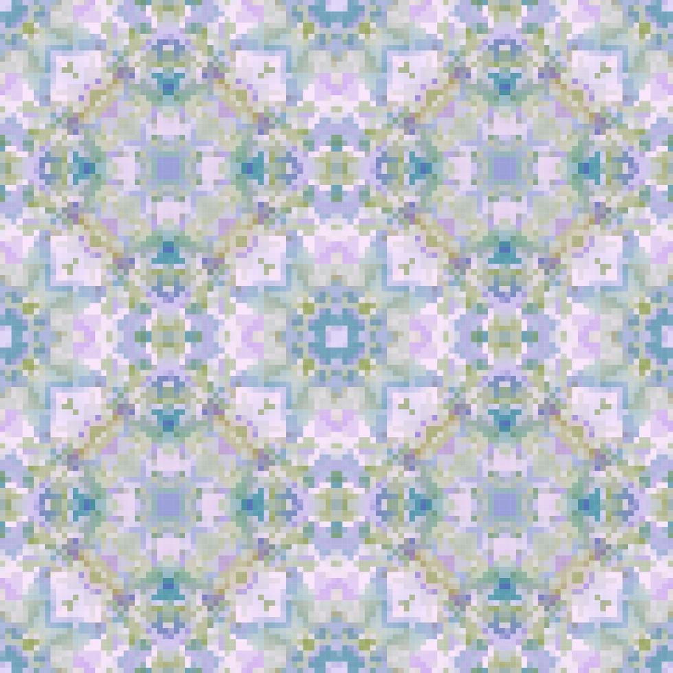 nahtloses musterdesign des pixelmosaiks, wiederholendes textildesign. Stoffdruck vektor