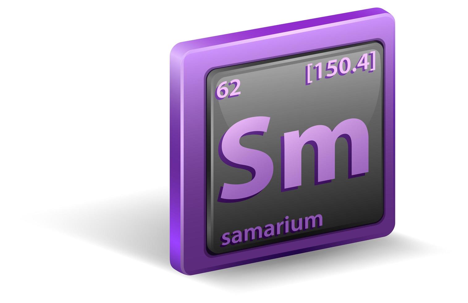 chemisches Element des Samariums. chemisches Symbol mit Ordnungszahl und Atommasse. vektor