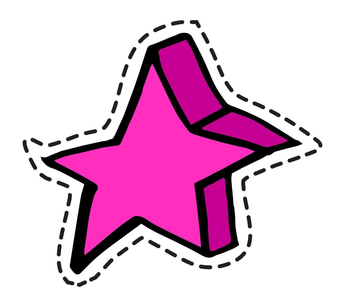stjärna form figur, klistermärke eller ikon dekoration vektor