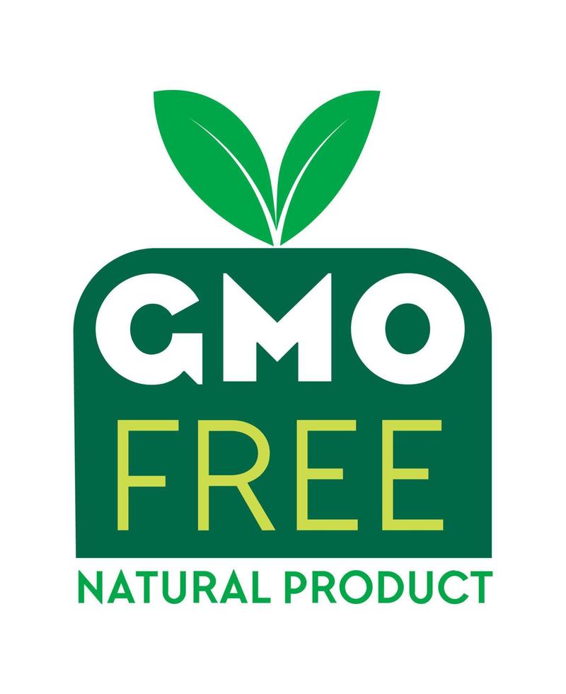 gmo fri naturlig produkt, bricka eller märka vektor