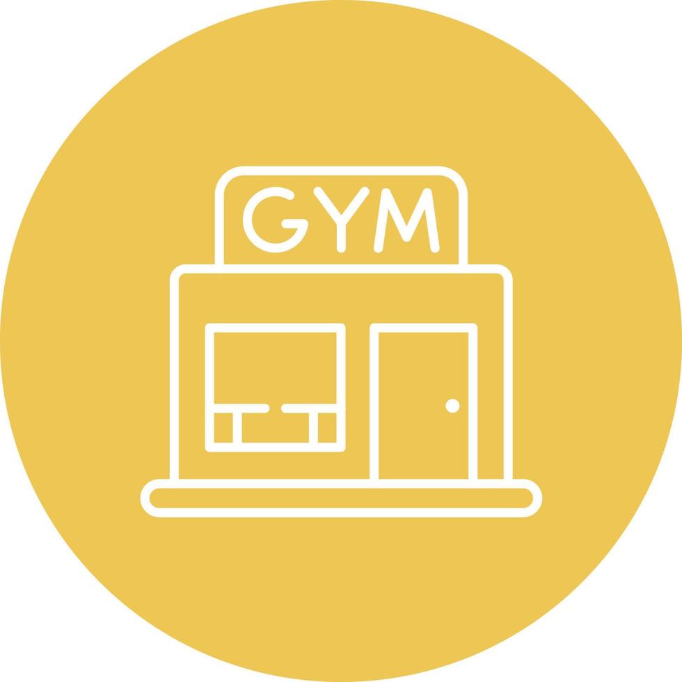 Gym linje cirkel bakgrund ikon vektor