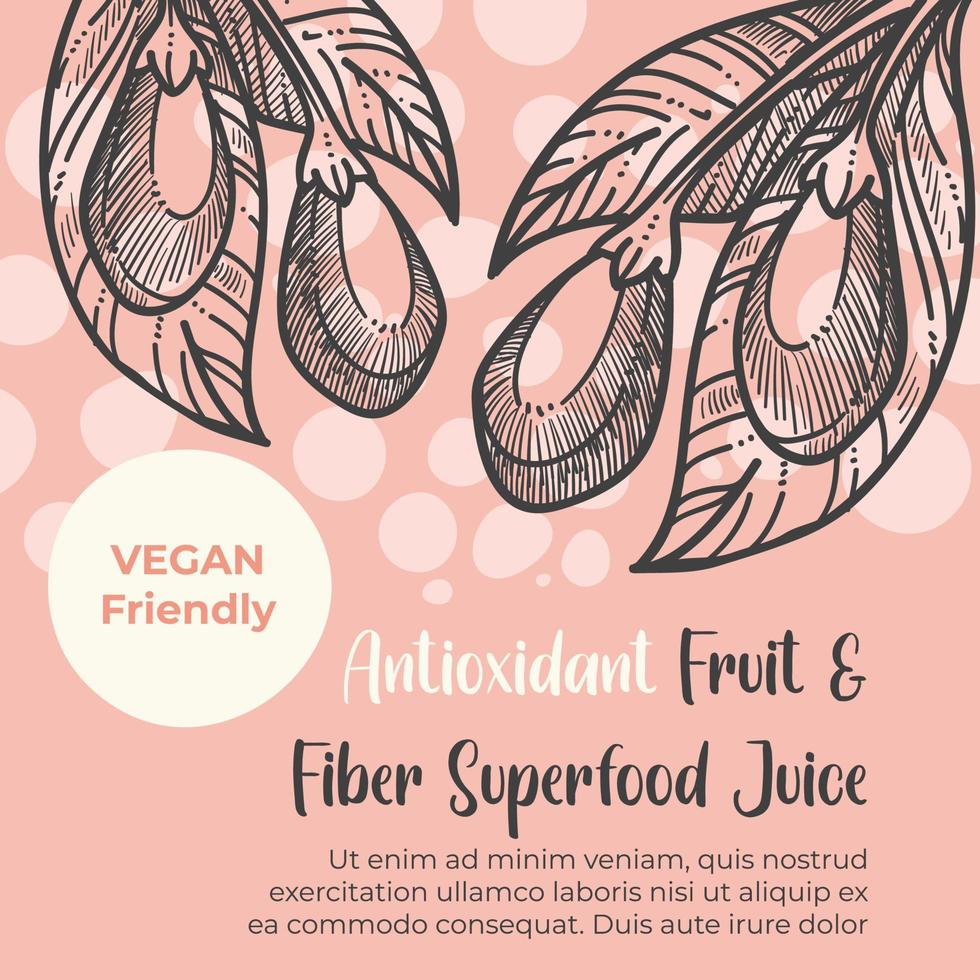 vegan antioxidant frukt och fiber superfood juice vektor