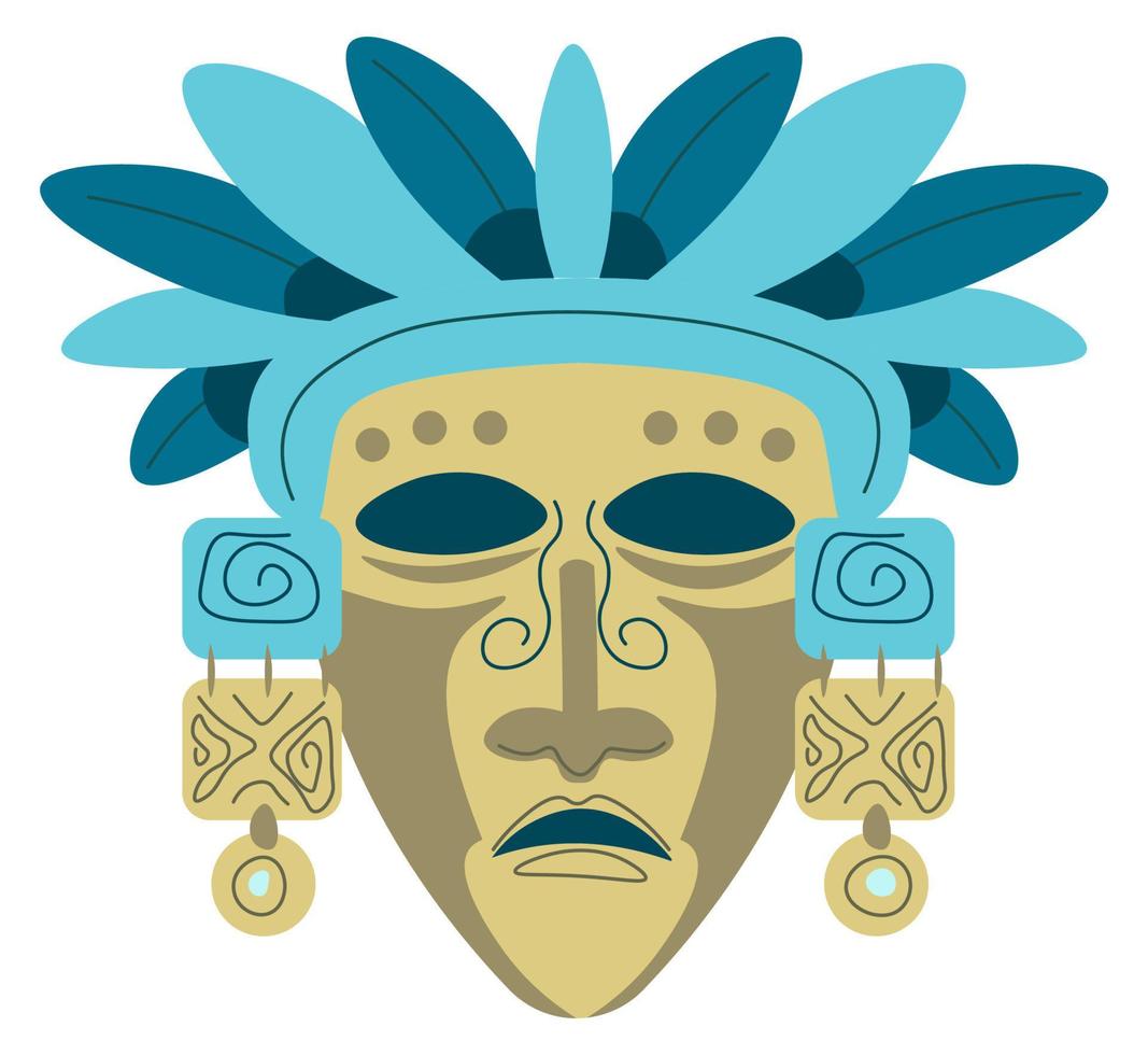 alte Maske, Totem oder Idol Tiki oder Polynesien vektor