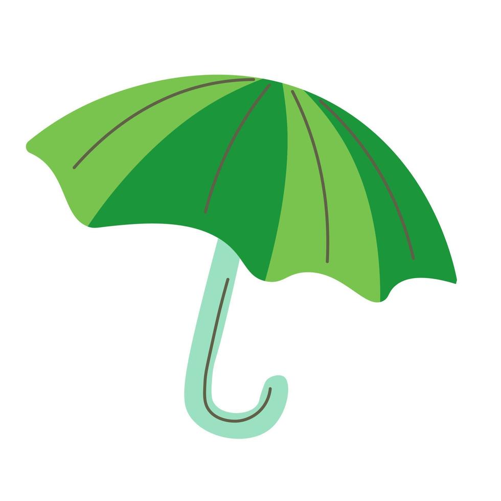 paraply med pinne, parasoll skyddande från regn vektor