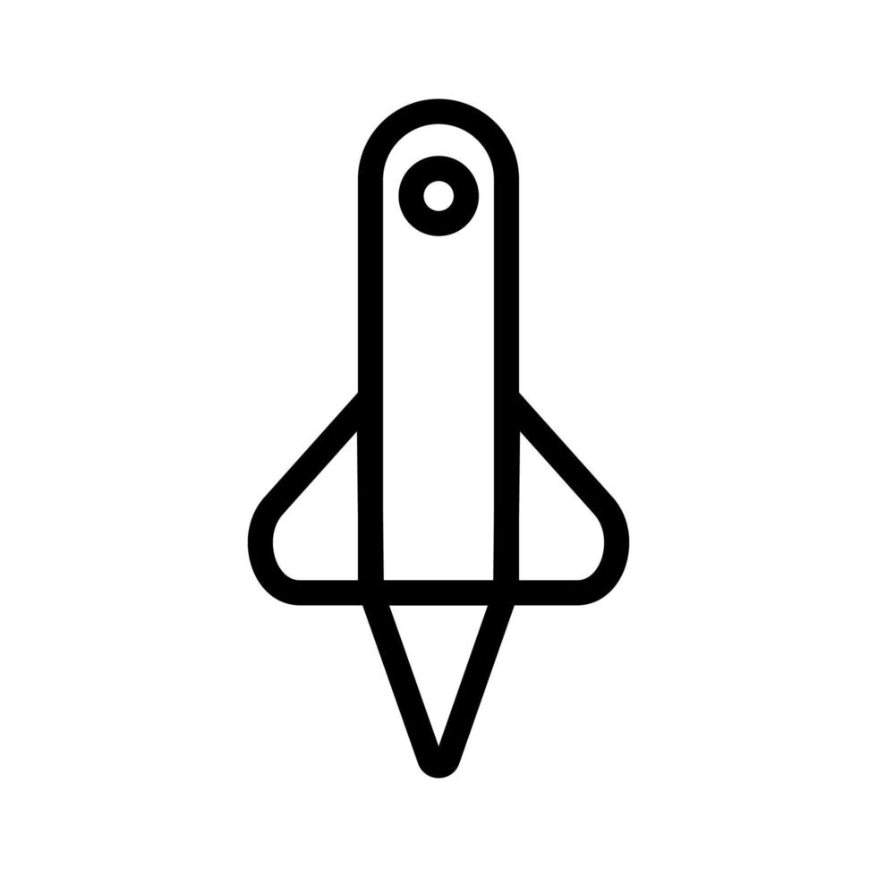 Raketenliniensymbol isoliert auf weißem Hintergrund. schwarzes, flaches, dünnes Symbol im modernen Umrissstil. Lineares Symbol und bearbeitbarer Strich. einfache und pixelgenaue strichvektorillustration. vektor