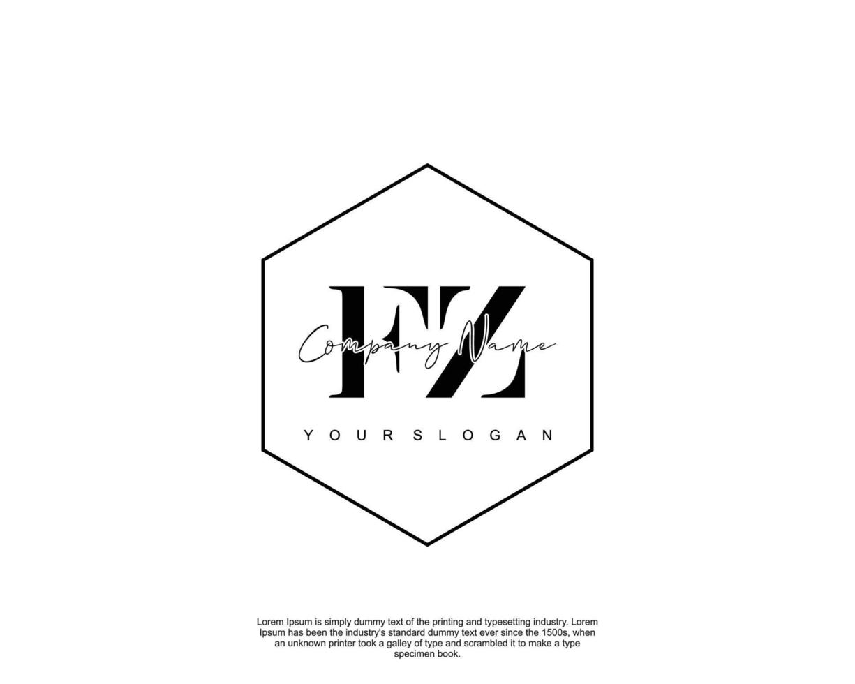 första F Z feminin logotyp skönhet monogram och elegant logotyp design, handstil logotyp av första signatur, bröllop, mode, blommig och botanisk med kreativ mall vektor