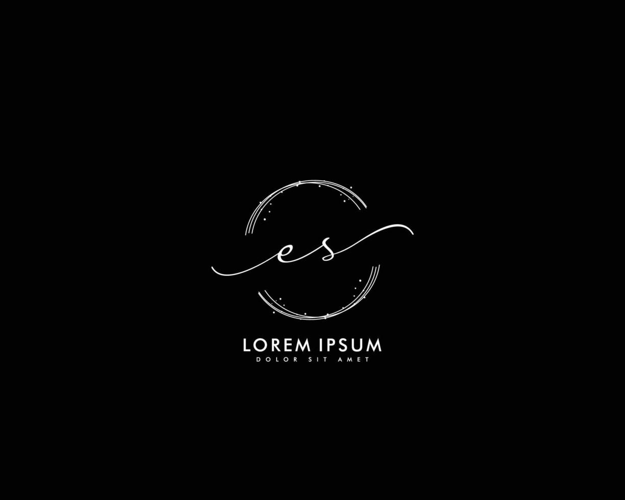 första es feminin logotyp skönhet monogram och elegant logotyp design, handstil logotyp av första signatur, bröllop, mode, blommig och botanisk med kreativ mall vektor