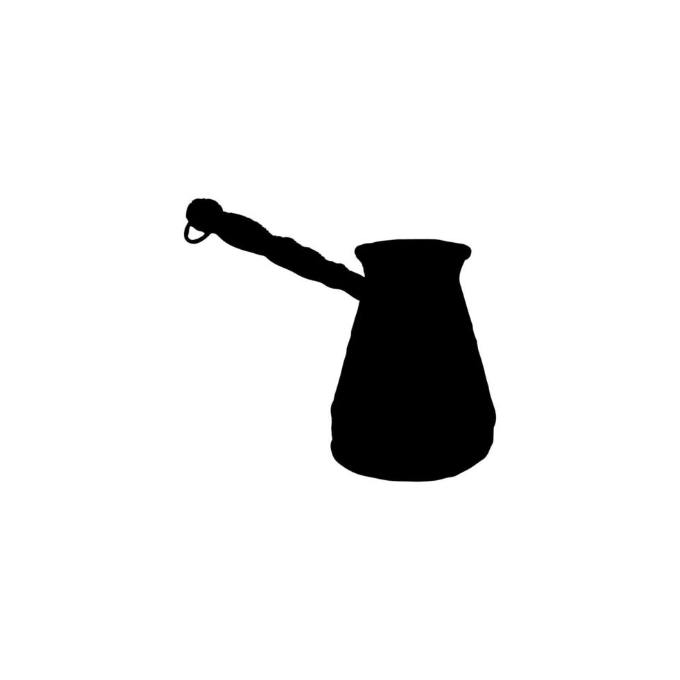 Cezve-Symbol. einfaches Stil-Coffee-Shop-Poster-Hintergrundsymbol. Café-Markenlogo-Designelement. cezve t-shirt bedrucken. Vektor für Aufkleber.