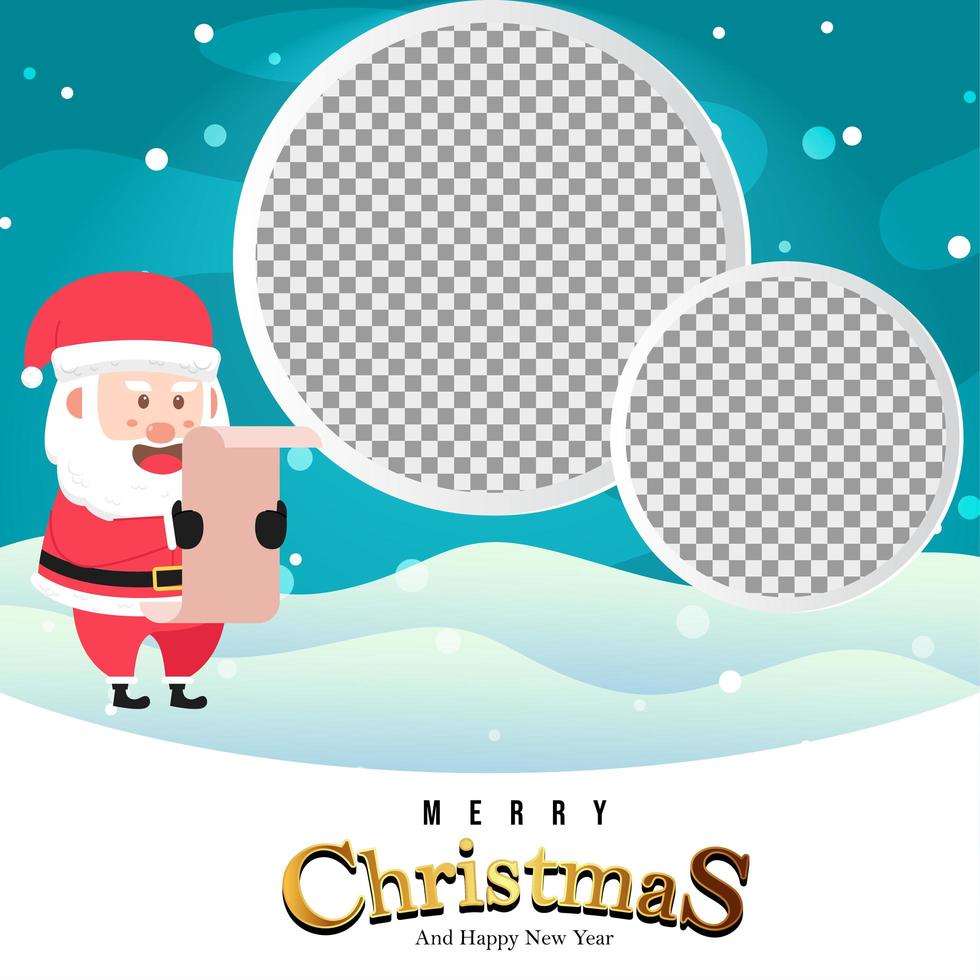 Santa Claus hält eine Liste von Geschenken mit leeren Kreisen vektor