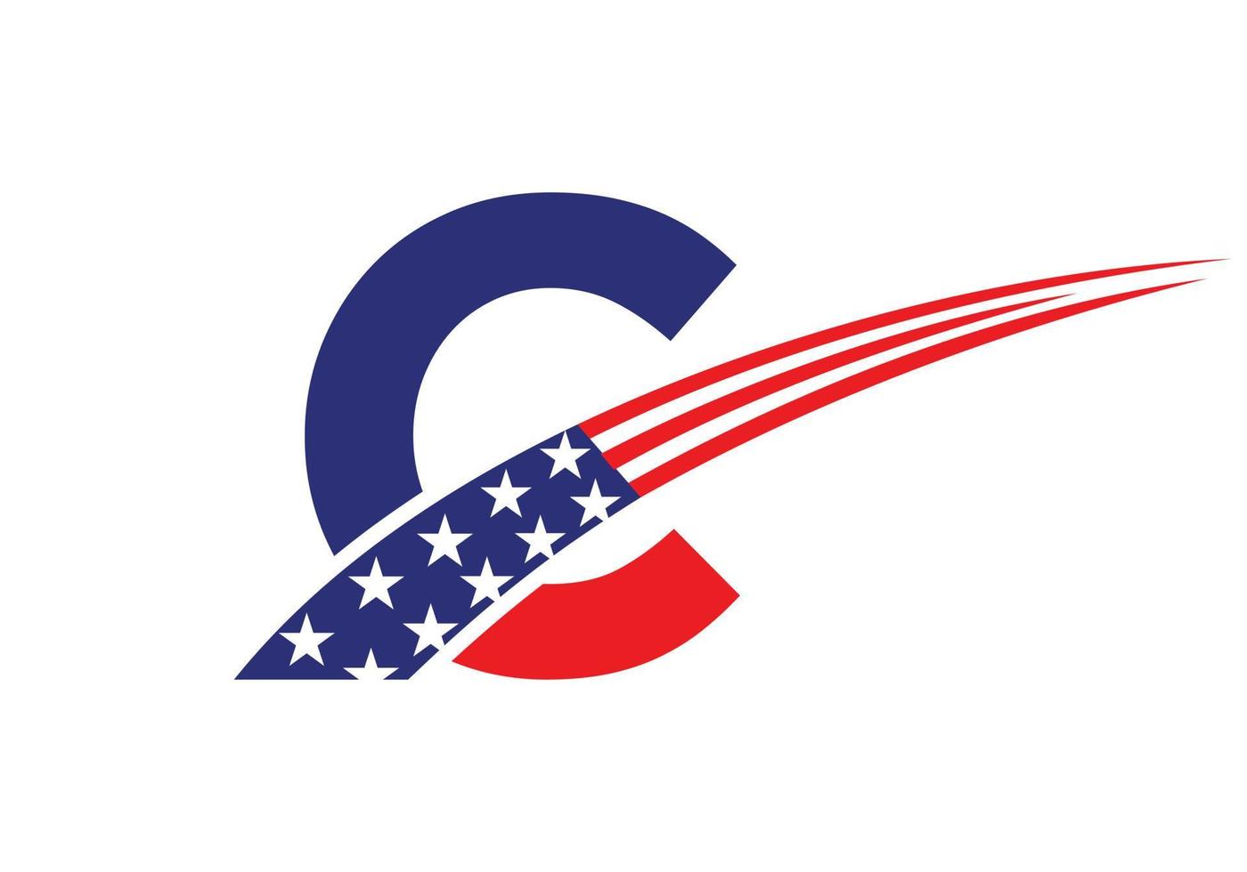 första brev c amerikan logotyp. USA amerikan logotyp vektor