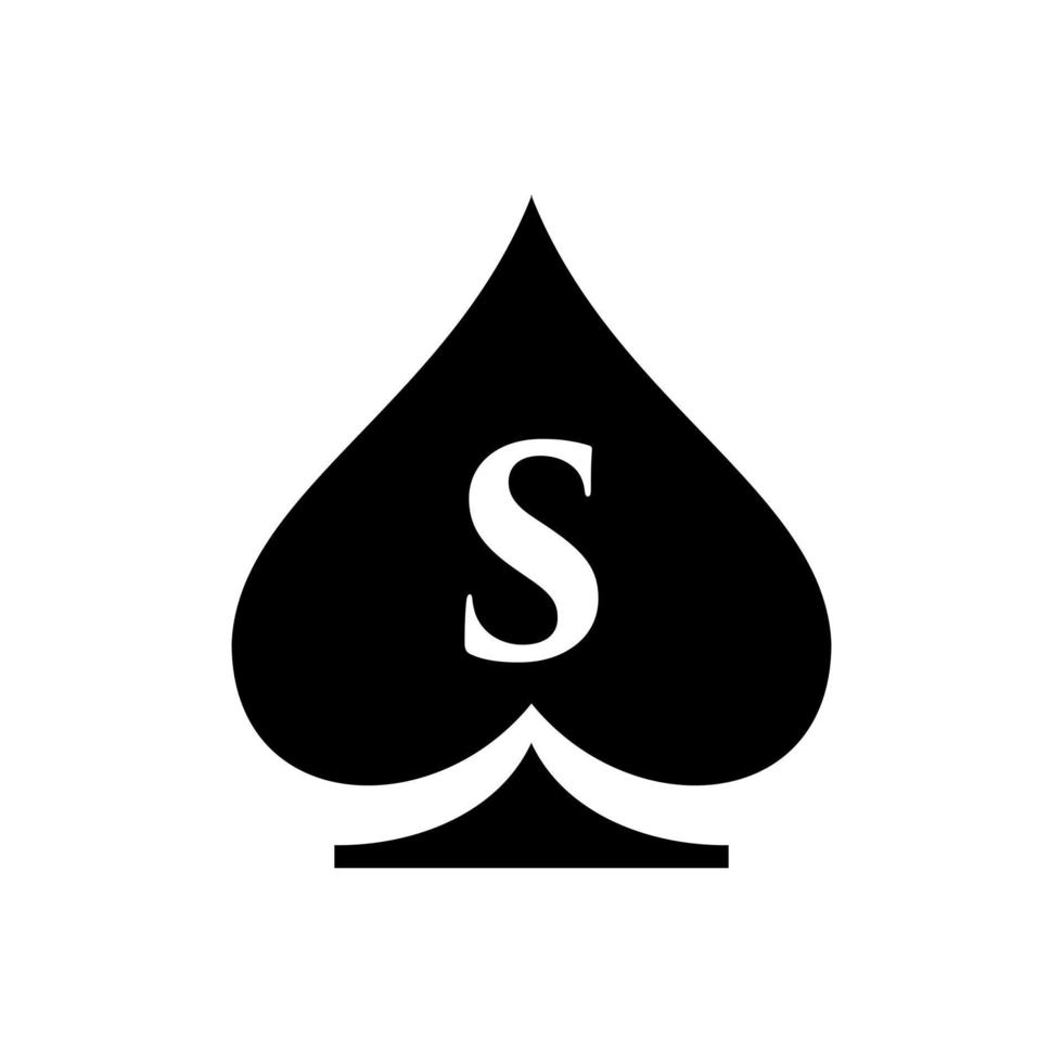 brev s kasino logotyp. poker kasino vegas logotyp mall vektor