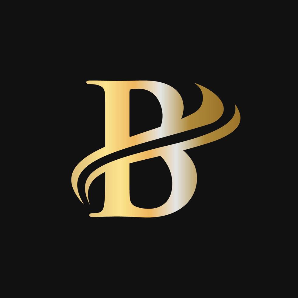 b buchstabe logo luxuskonzept vektor