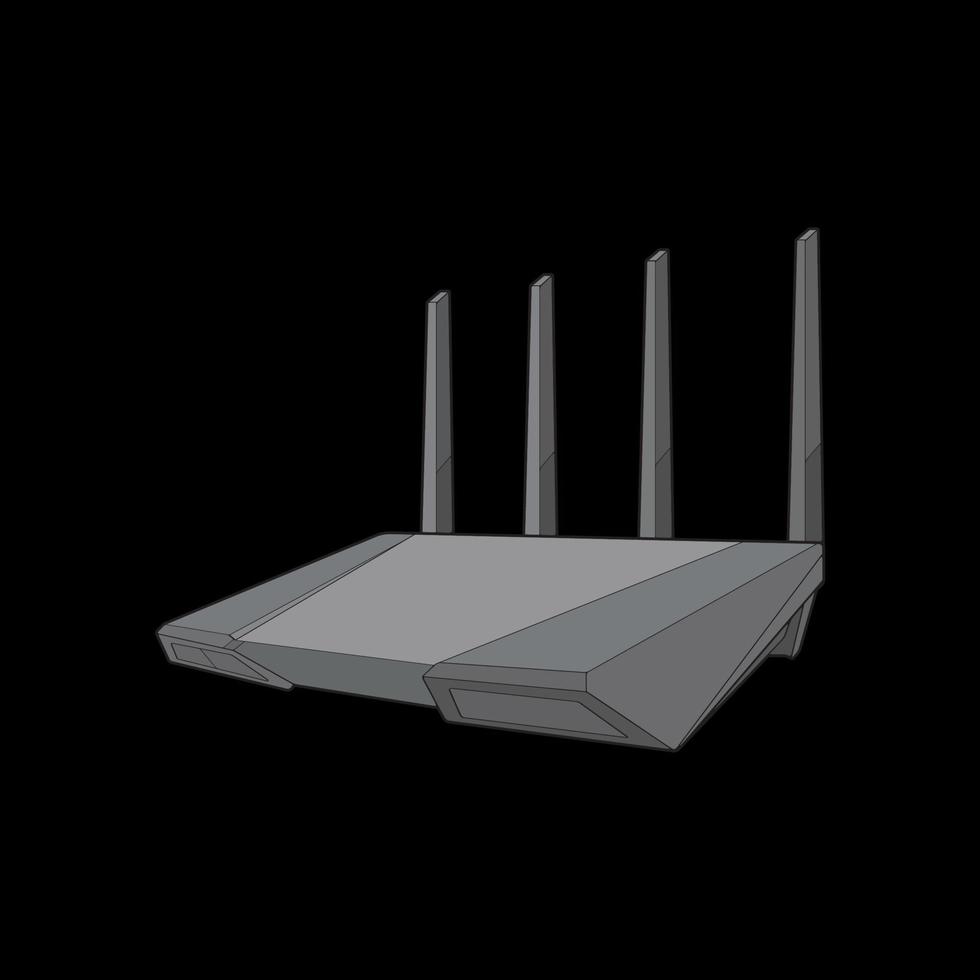 router vektor konst. vektor konst isolerat på svart bakgrund för färg bok.