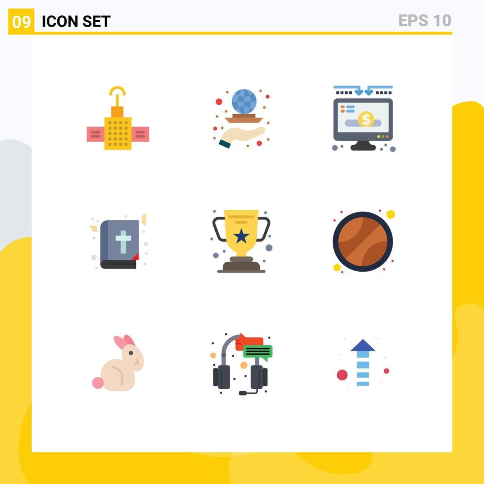 uppsättning av 9 modern ui ikoner symboler tecken för kopp utbildning välgörenhet jul bibel redigerbar vektor design element
