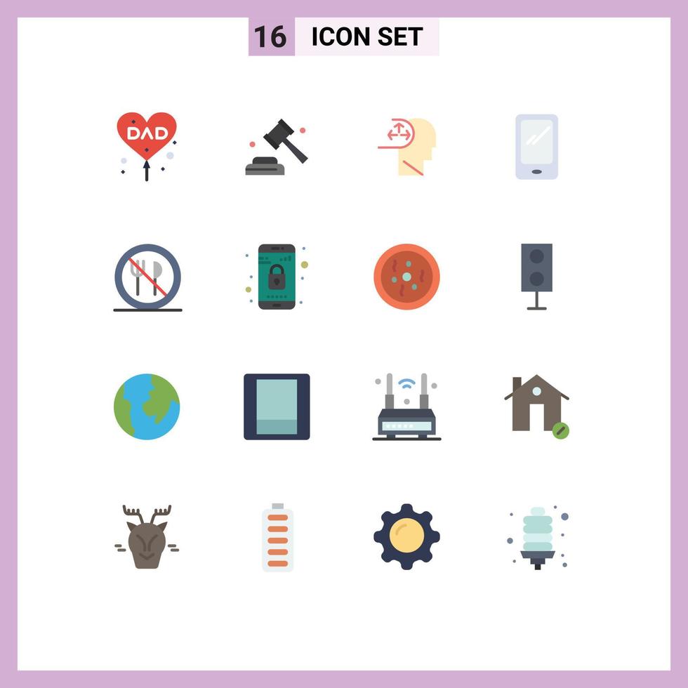 Stock Vector Icon Pack mit 16 Zeilen Zeichen und Symbolen für iPhone Mobile Vote Smartphone Mensch editierbares Paket kreativer Vektordesign-Elemente