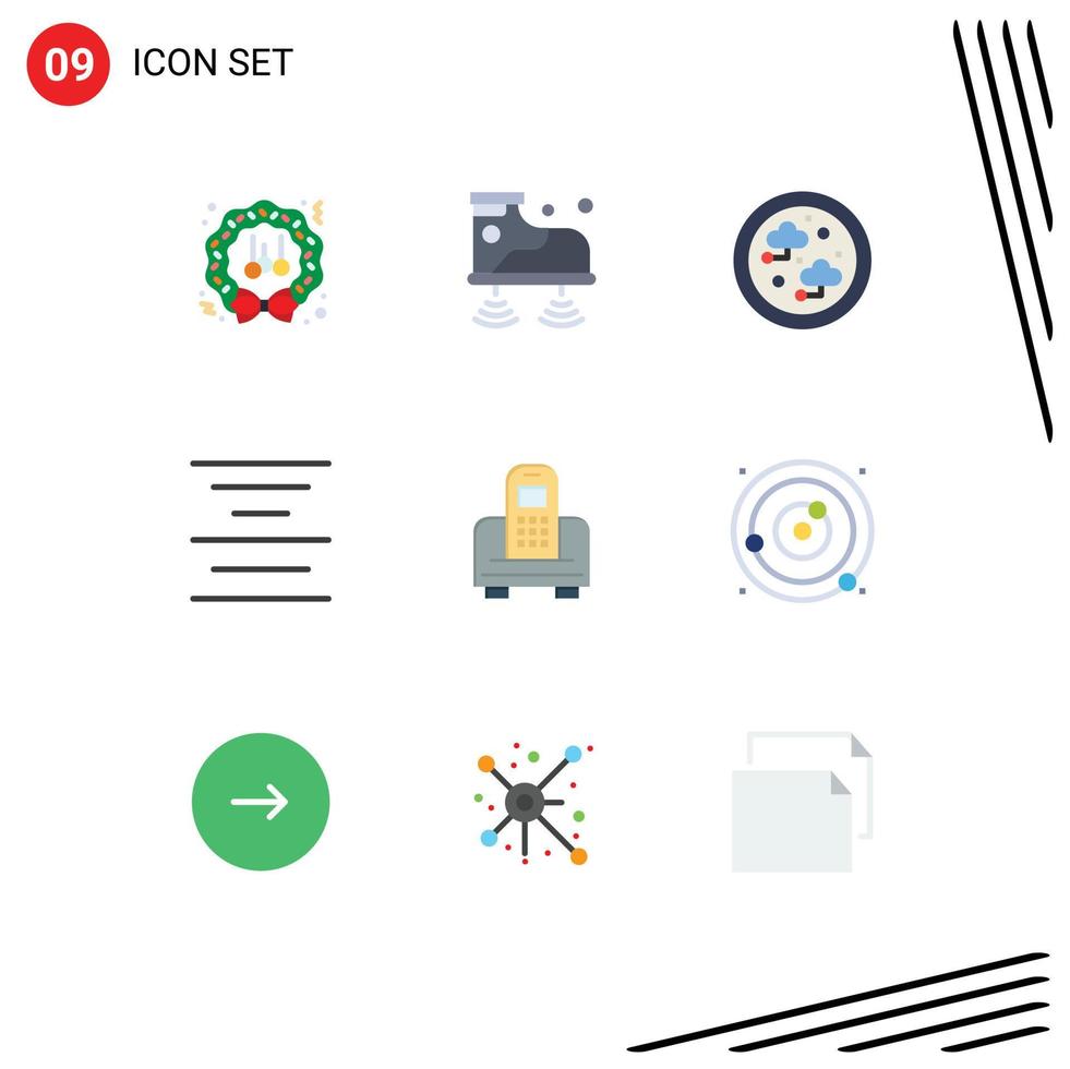 modern uppsättning av 9 platt färger och symboler sådan som mobil text teknologi Centrum teknologi redigerbar vektor design element