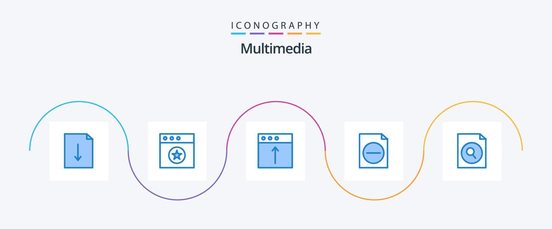 multimedia blå 5 ikon packa Inklusive . Sök. mac. fil. fil vektor